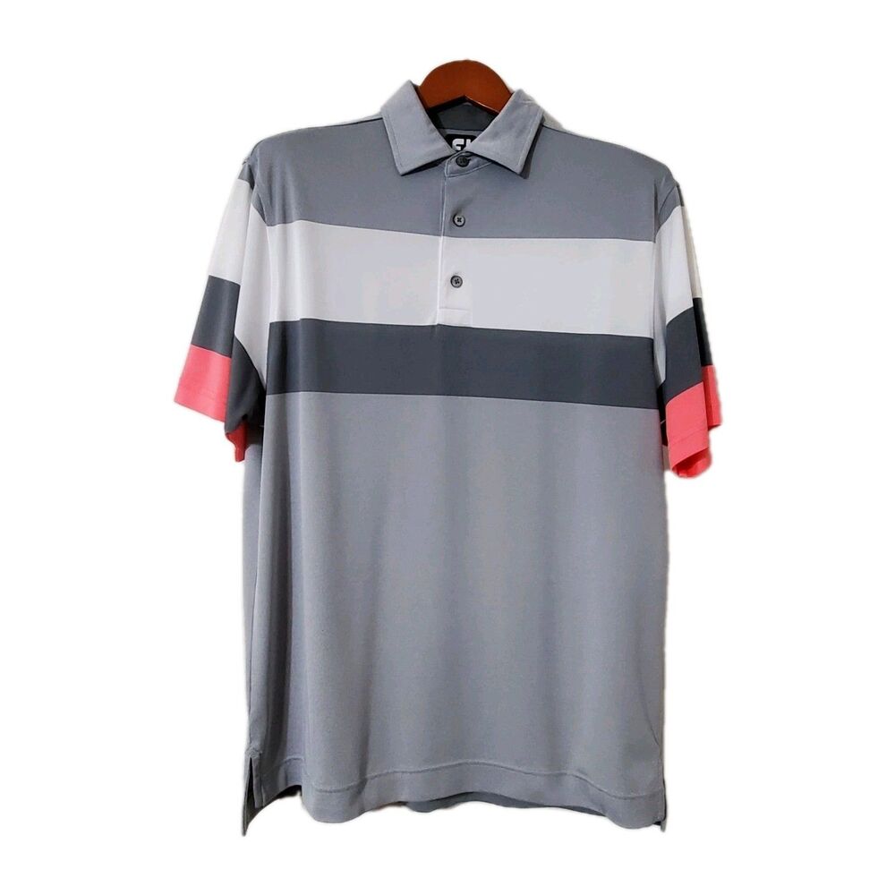 FootJoy Mens Sz Medium Golf Engineered Birdseye Pique Mens Polo Shirt
